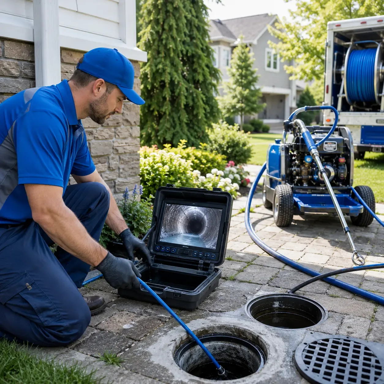 Outdoor drain cleaning professionals serving Marine, IL