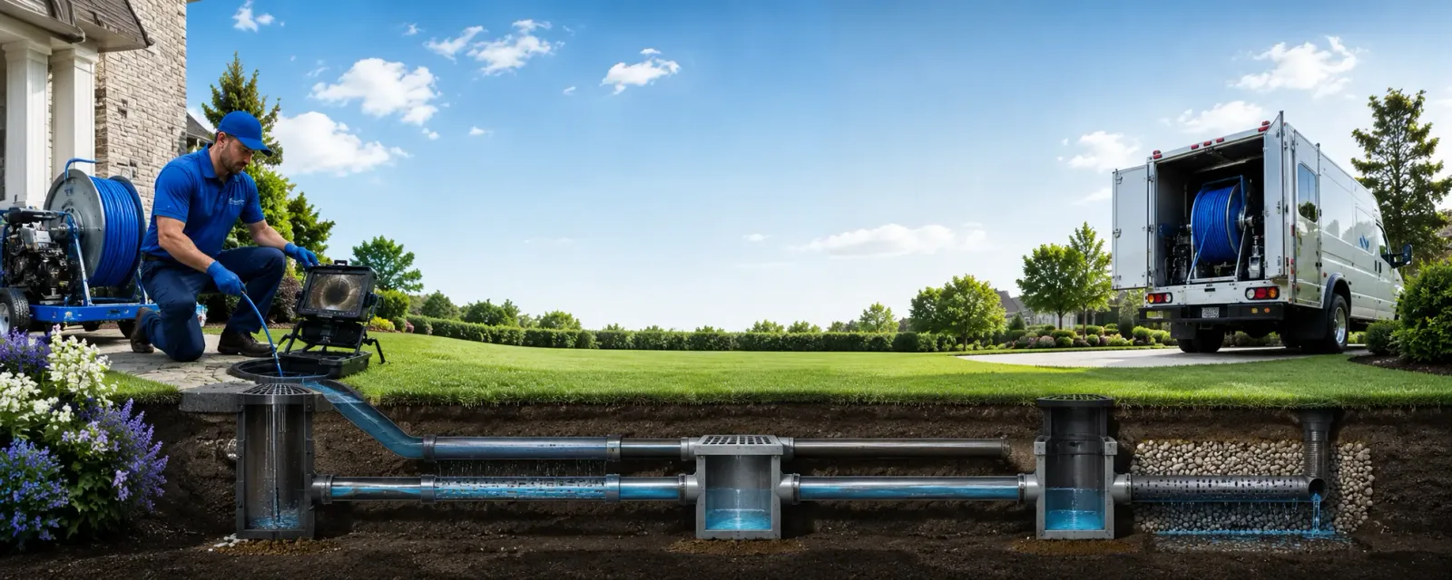 Outdoor drain cleaning information for Marine, IL